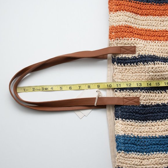 Rays For Days The Shorebreak Weekender Tote Woven Beach Bag Stripe Canvas New - Picture 5 of 7